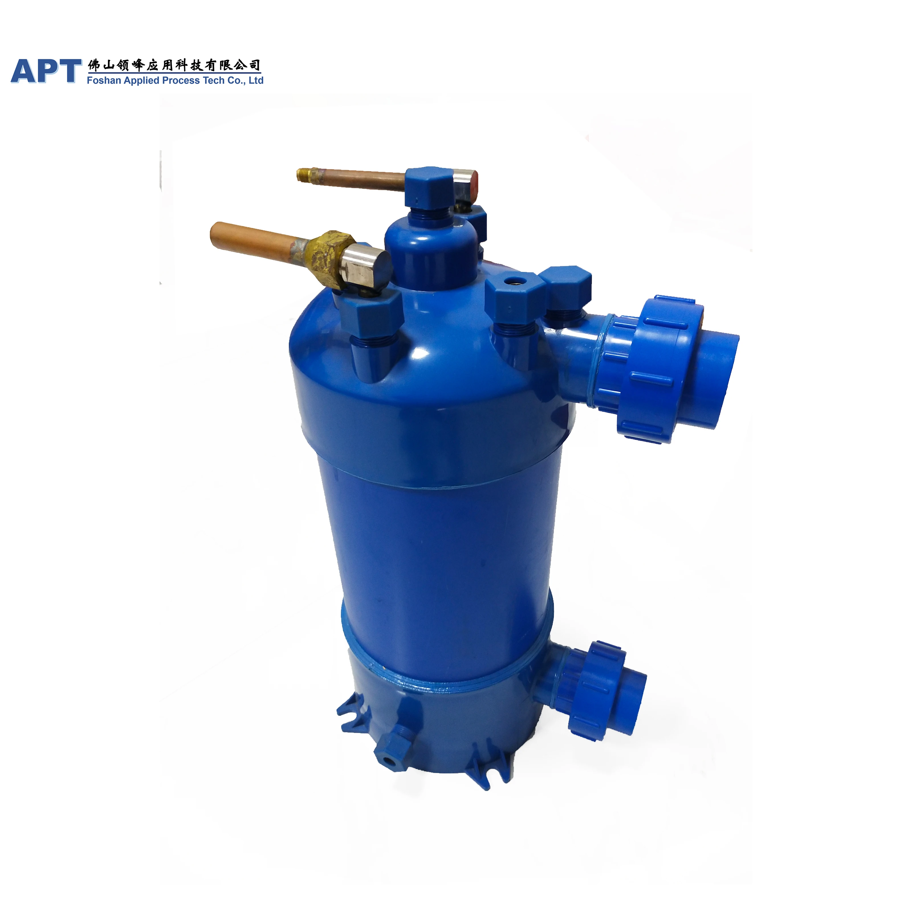 
APT shell and tube coil condenser titanium screwed pipe titanium evaporator 3HP 