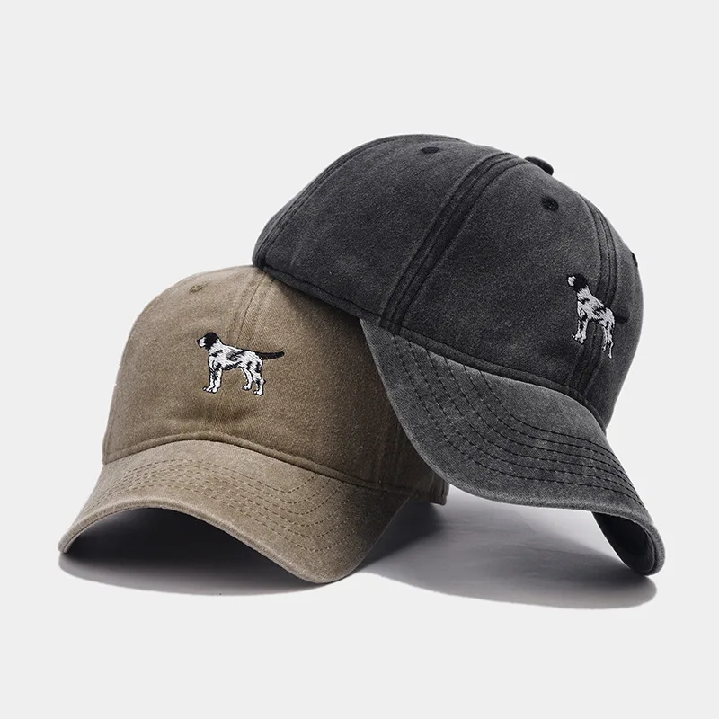 Wholesale Retro Washed embroidery Pup Baseball Cap Classic Puppy Dad Golf Cap