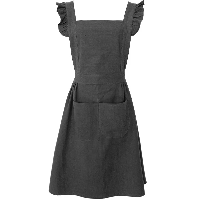 DUOLAI High Quality Cotton Linen Apron For Home And Cotton Linen Apron For Cooking Baking Flower Shop