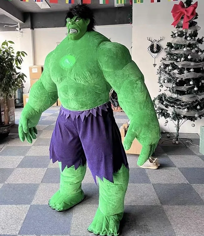 Outdoor Green Men Giant Inflatable Hulk Mascot Costume For Adult