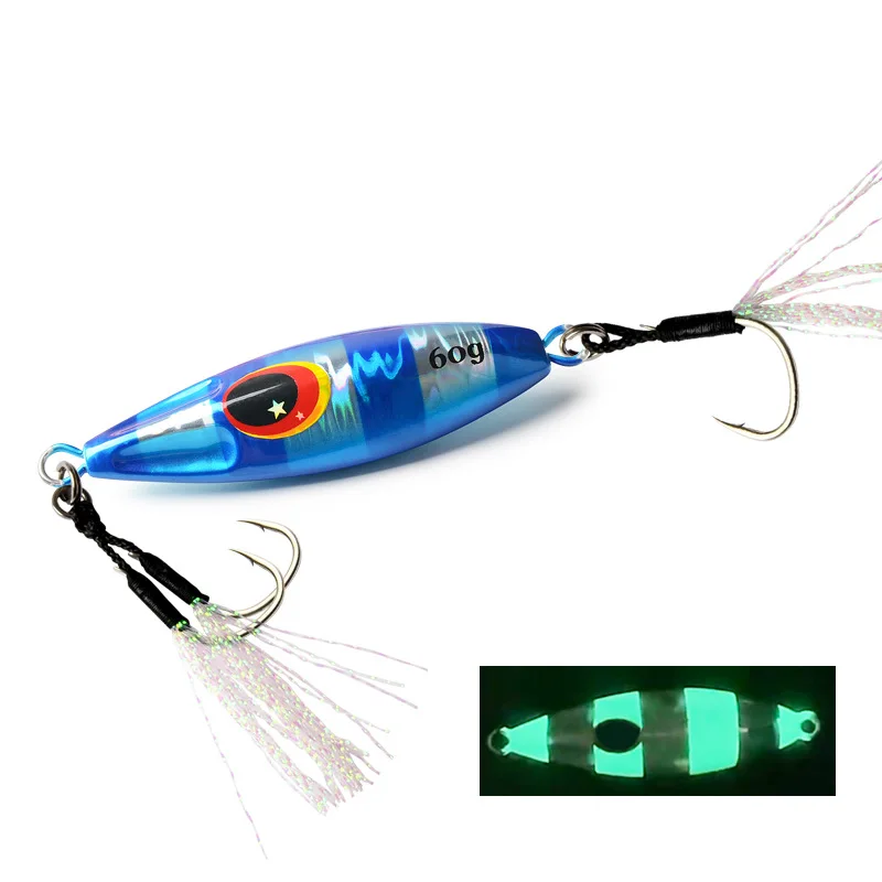 Isca Artificial Fishing Lure Metal Casting Bait 30g 40g 60g 80g Slow Pitch Jigs Lure Sahte Yem Spinnerbait Vertical Jigging Lure