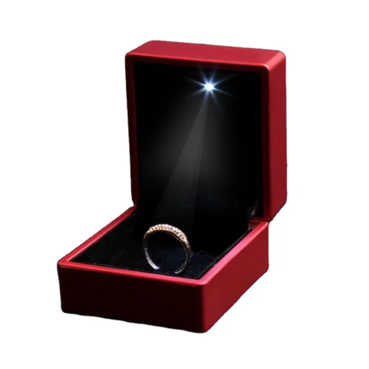 China Manufacturer Logo Custom Wholesale Luxury Gift Jewellery Packaging Box Wedding Ring Diamond Led Jewelry Box