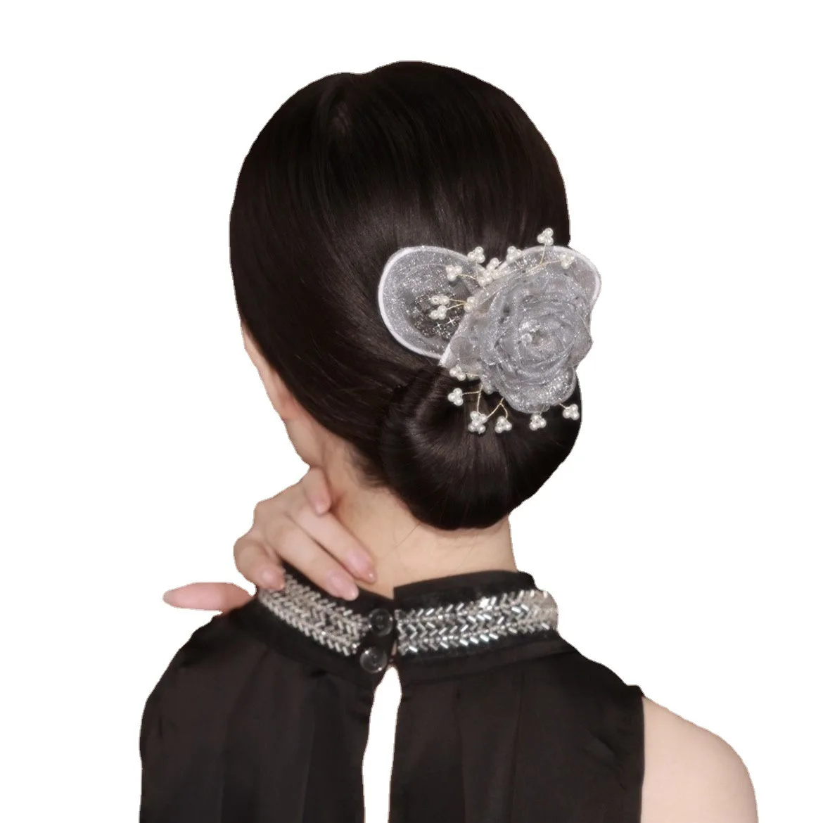 CLARMER Girls Women Hair Accessories Strong Flexible Reusable Shiny Pearl Donut Hair Bun Hairband DIY Twister Deft Bun