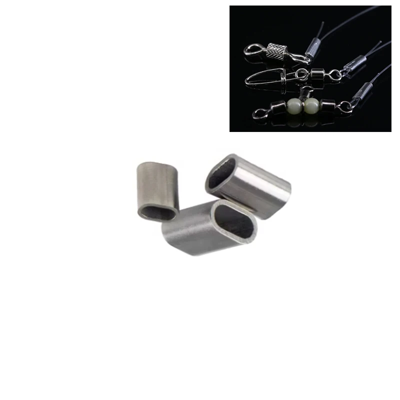 High Quality Wire Tube Oval Aluminum Tube Line Crimping Sleeves Wire Crimp Connector Accessories For Leader Rigging
