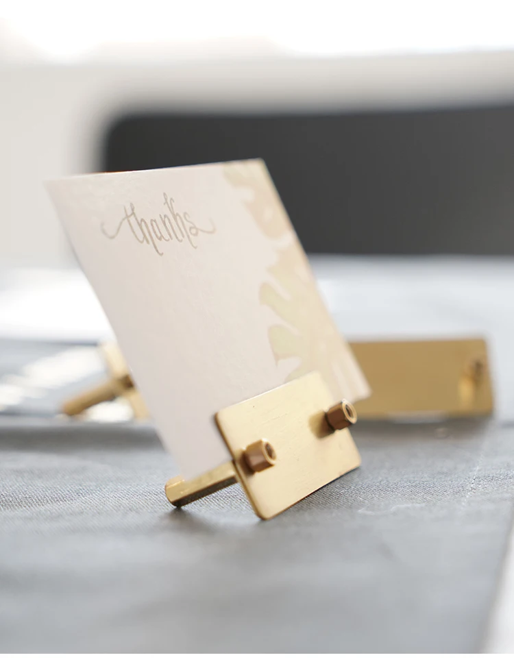 Maxery Creative Photo Postcard Photo Holder Business Card Base Display Stand  Nordic Style Retro Brass Card Base