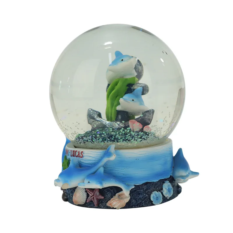 Cheap Personalized Custom Made Turtle Designs Beach Sand Polyresin Water Ball Souvenir Resin Snow Globes