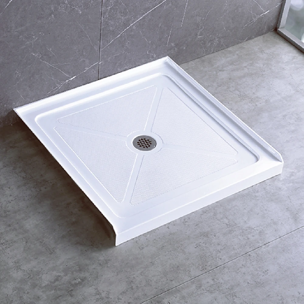 Factory Price White Black Grey Acrylic Shower Tray with Corner Drain Shower Base With Walls 1400 Shower Base