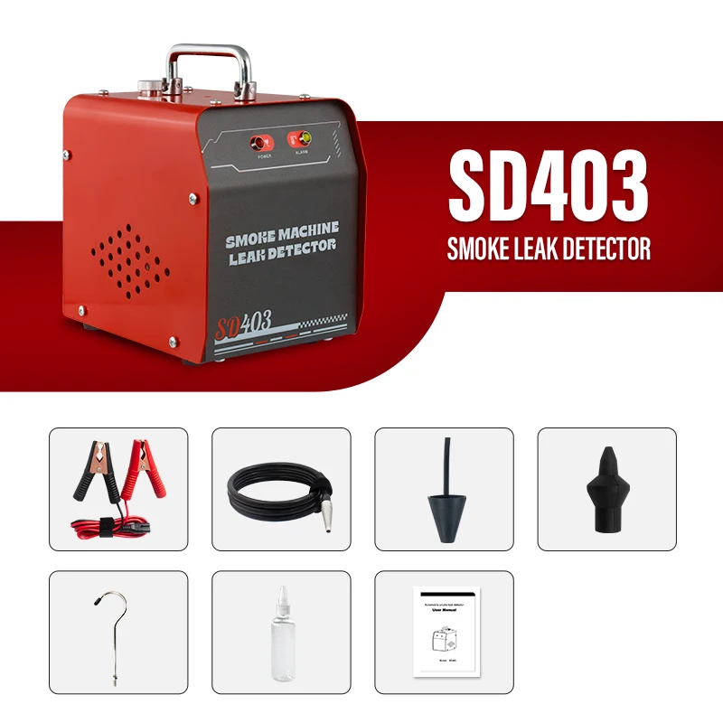 SD403 Automotive Smoke Machine with Air Pressure Leak Detector Car Trucks EVAP Detect Pipe Smoke Leakage Analyzer