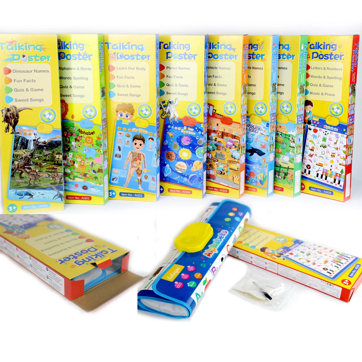 Kids Educational Toy Talking Poster Learn Dinosaurs Chart Sound Book Music Toy for Children