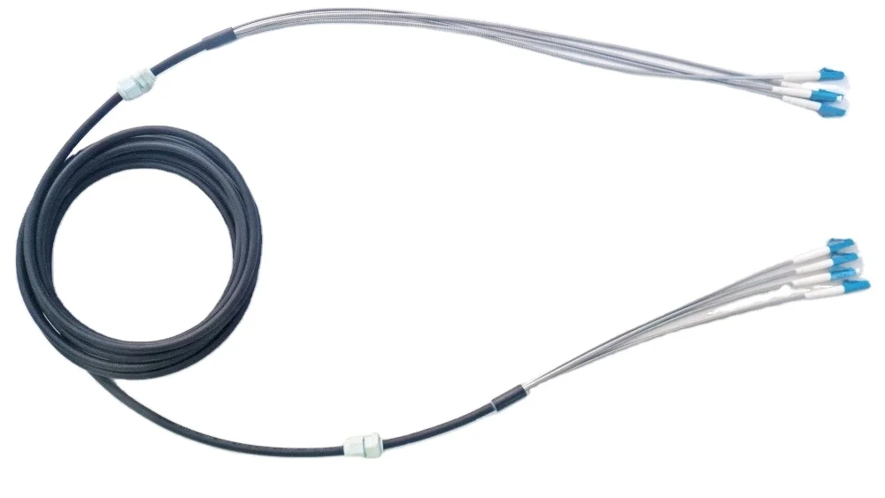 8.2mm Outdoor Armored cable assembly Single mode Multi mode Duplex LC UPC connector with earth cable Fiber Optic patch cord