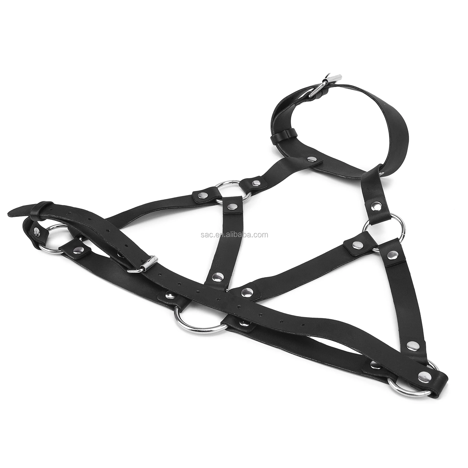 19113 Erotic Sex Toys Fetish Slave Restraints Collar Bikini Bra Sexy Lingerie Costume Women Leather Bondage Harness