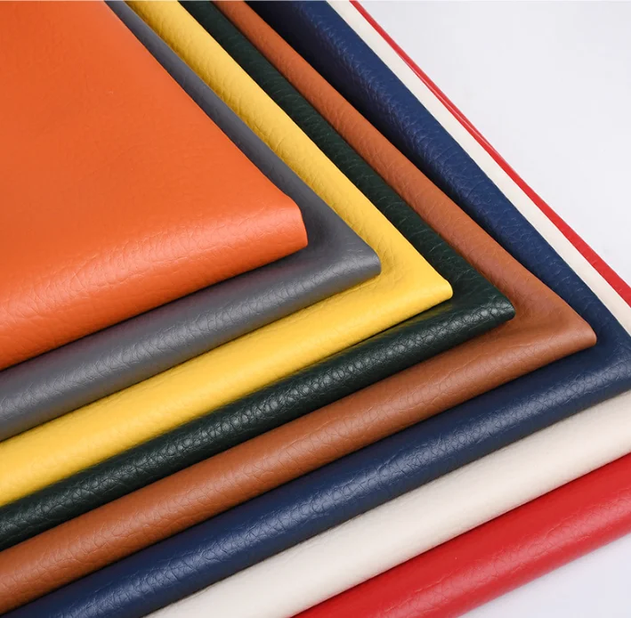 Soft Vinyl Roll Sofa Litchi Grain PVC Leather Fabric Material