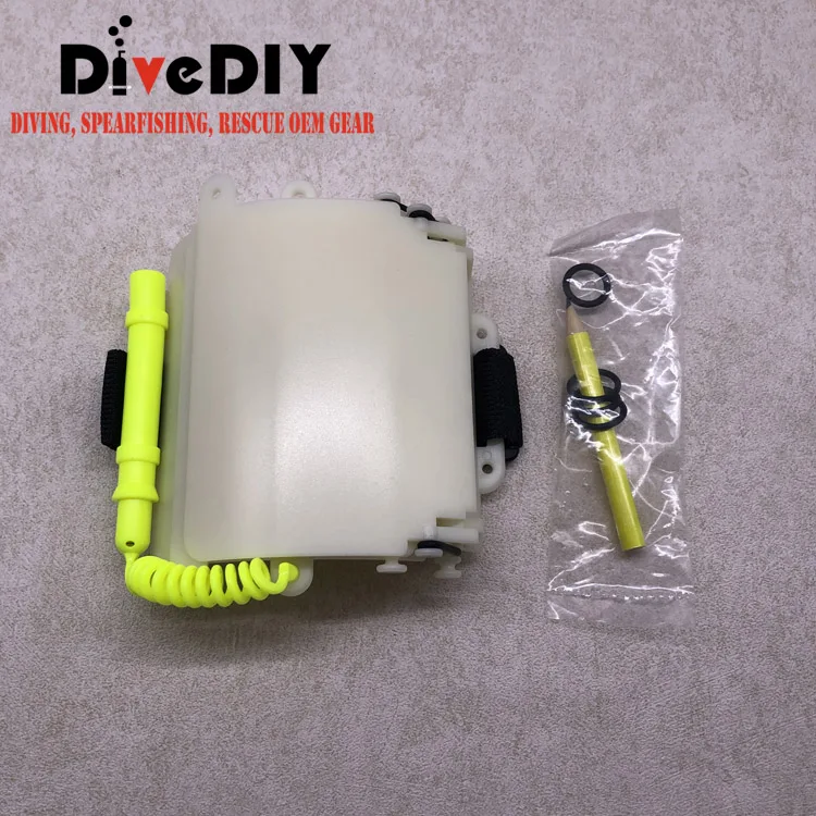 scuba dive equipment diving write slate with arm holder and pen tieed underwater recording equipment