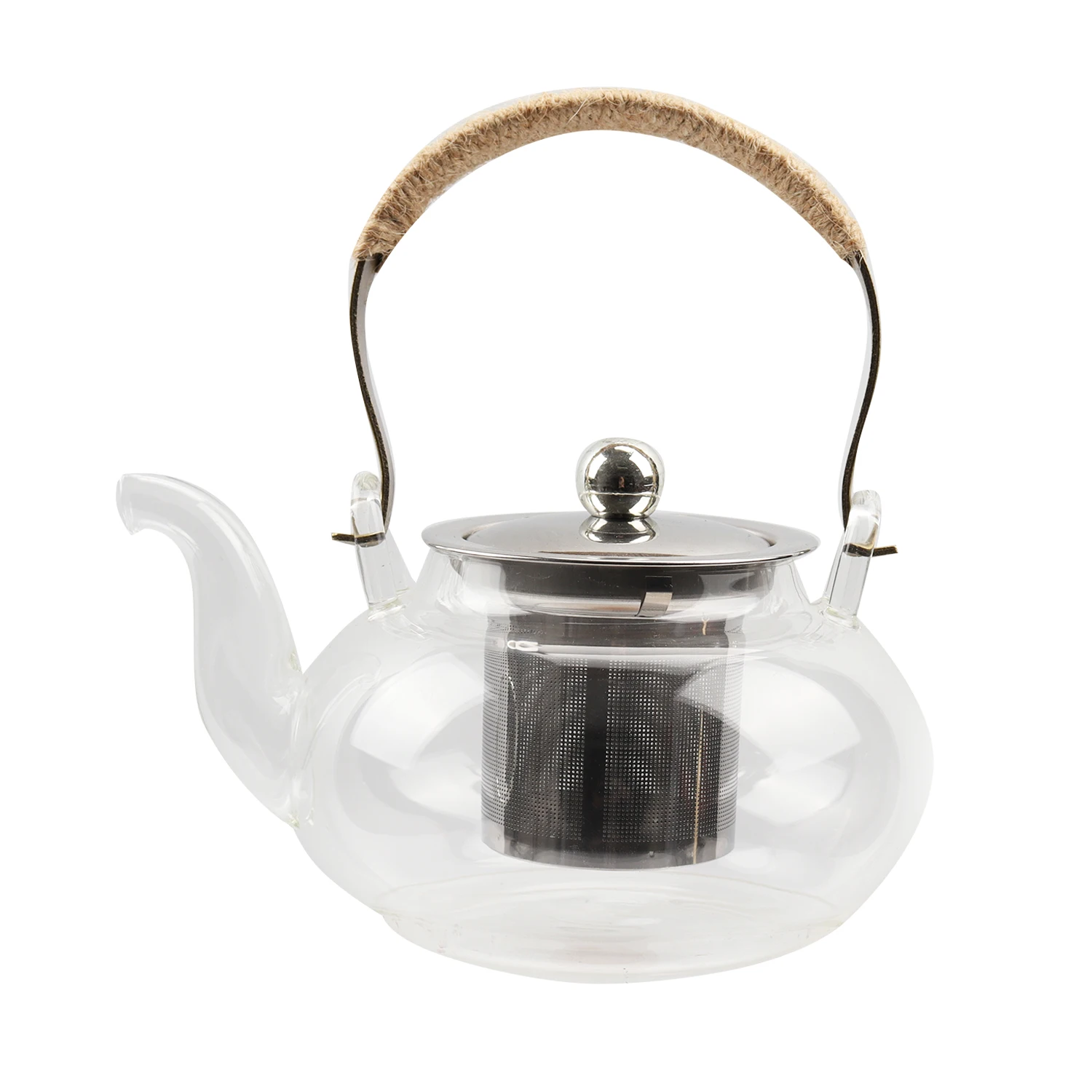 Hot Sales Food Grade  Clear Borosilicate Small Heat Resistant Glass Teapot With Tea Strainer  heat resistant pyrex glass teapot