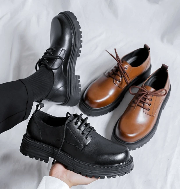 UP-5070r Classic Round Toe Thick Sole Men Shoes Elegant Official Leather Business Shoes for Man