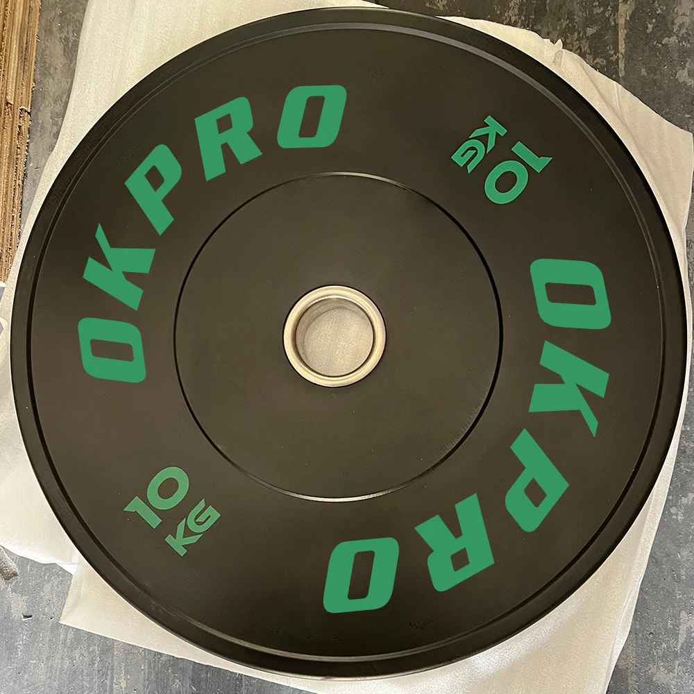 Factory Supply Custom Logo Fitness gym weight bumper plate Rubber Coated Barbell Plate