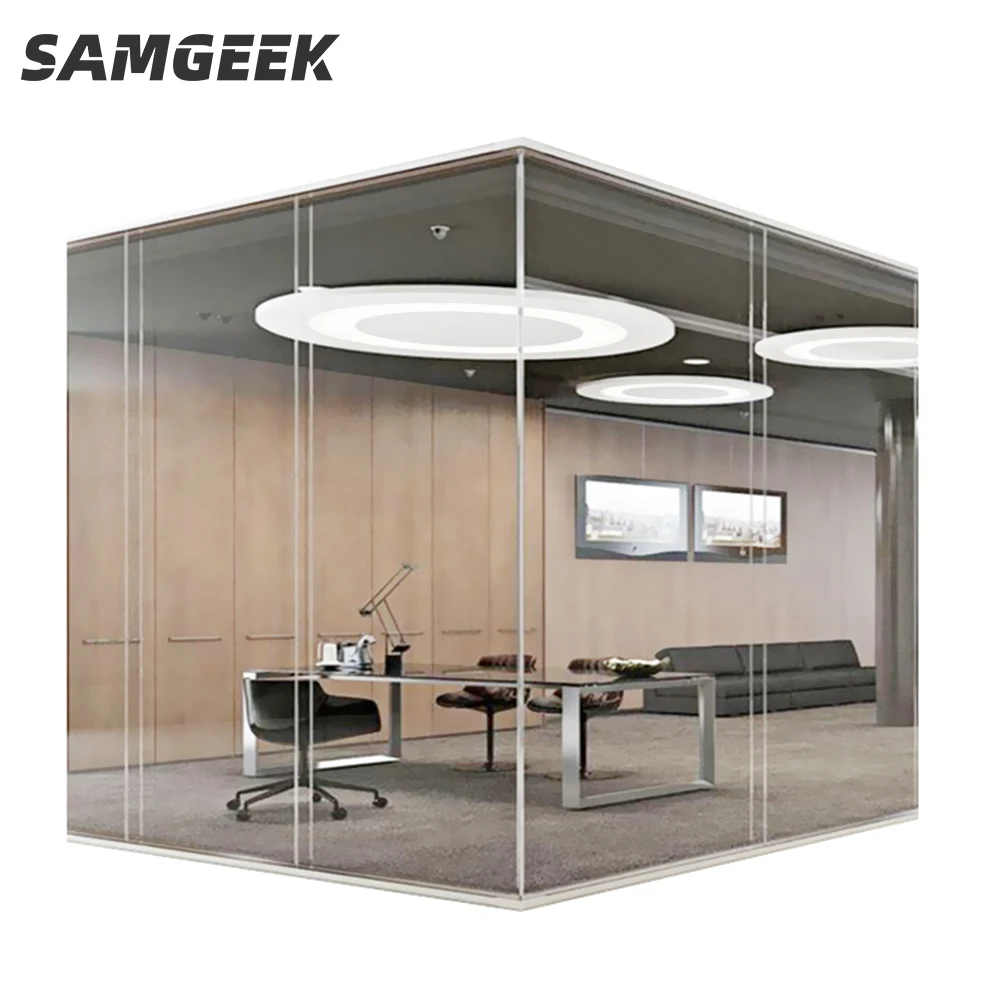 Tempered Glass Panel Office Partition Wall Durable Glass Partition Wall for Interior Space Division