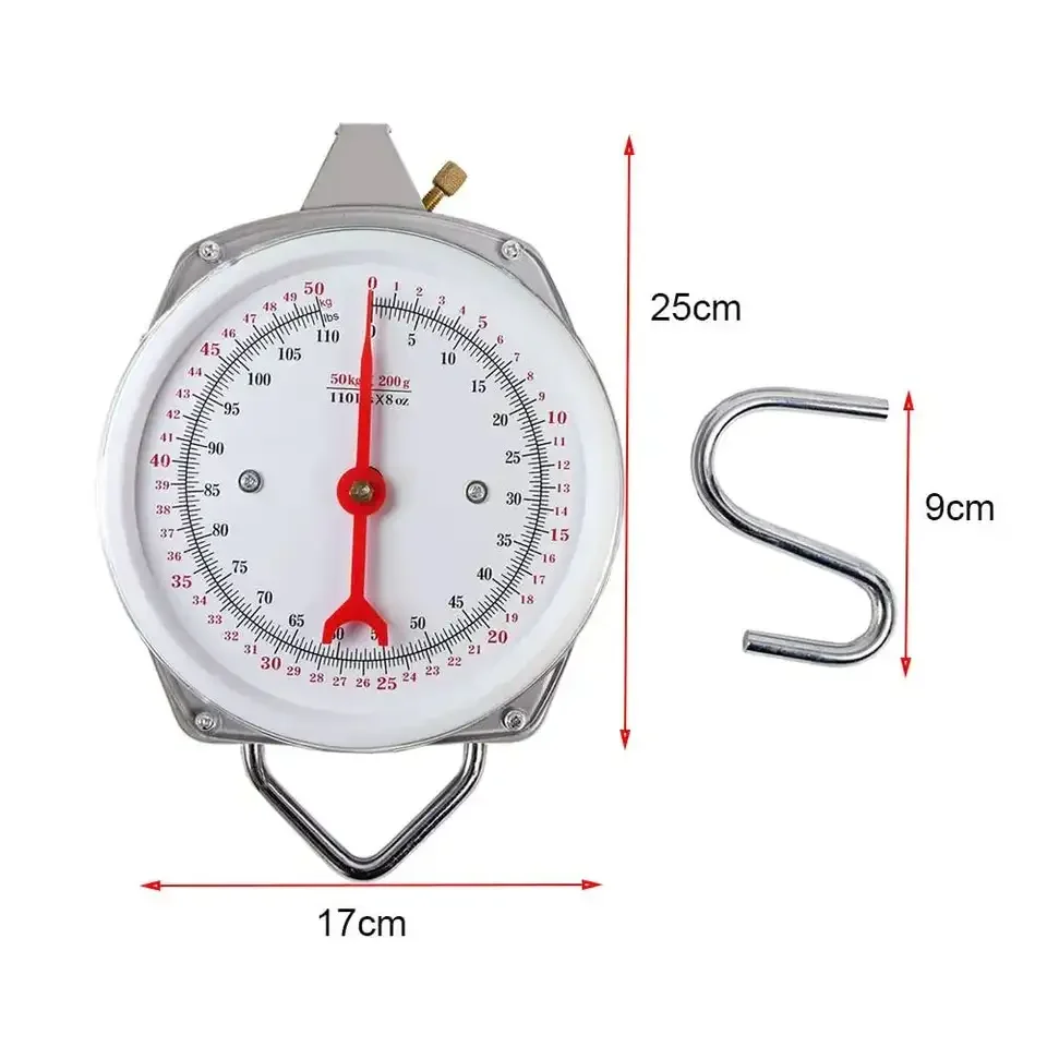 Commercial Small Spring Hanging Scale 100/200 Double Scale Disc Pointer Mechanical Cross border English Hanging Scale