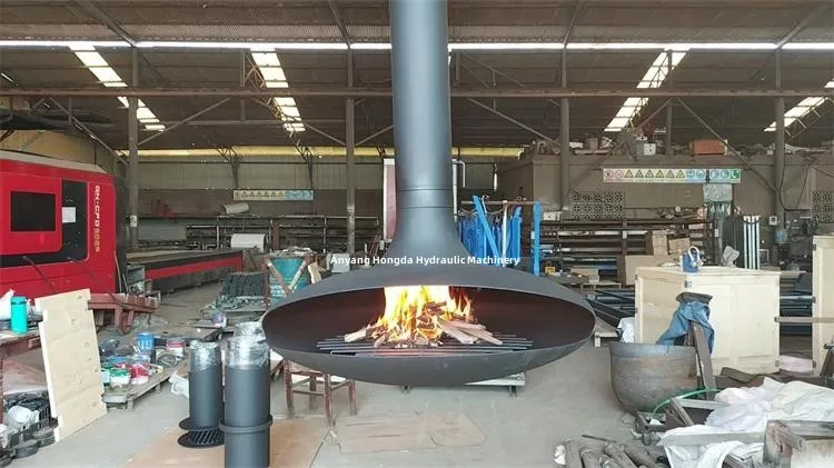 Modern Matte Black Inno Fire Wood Burning Suspended Stove Best Hanging Fireplace for Indoor Use in Living Room