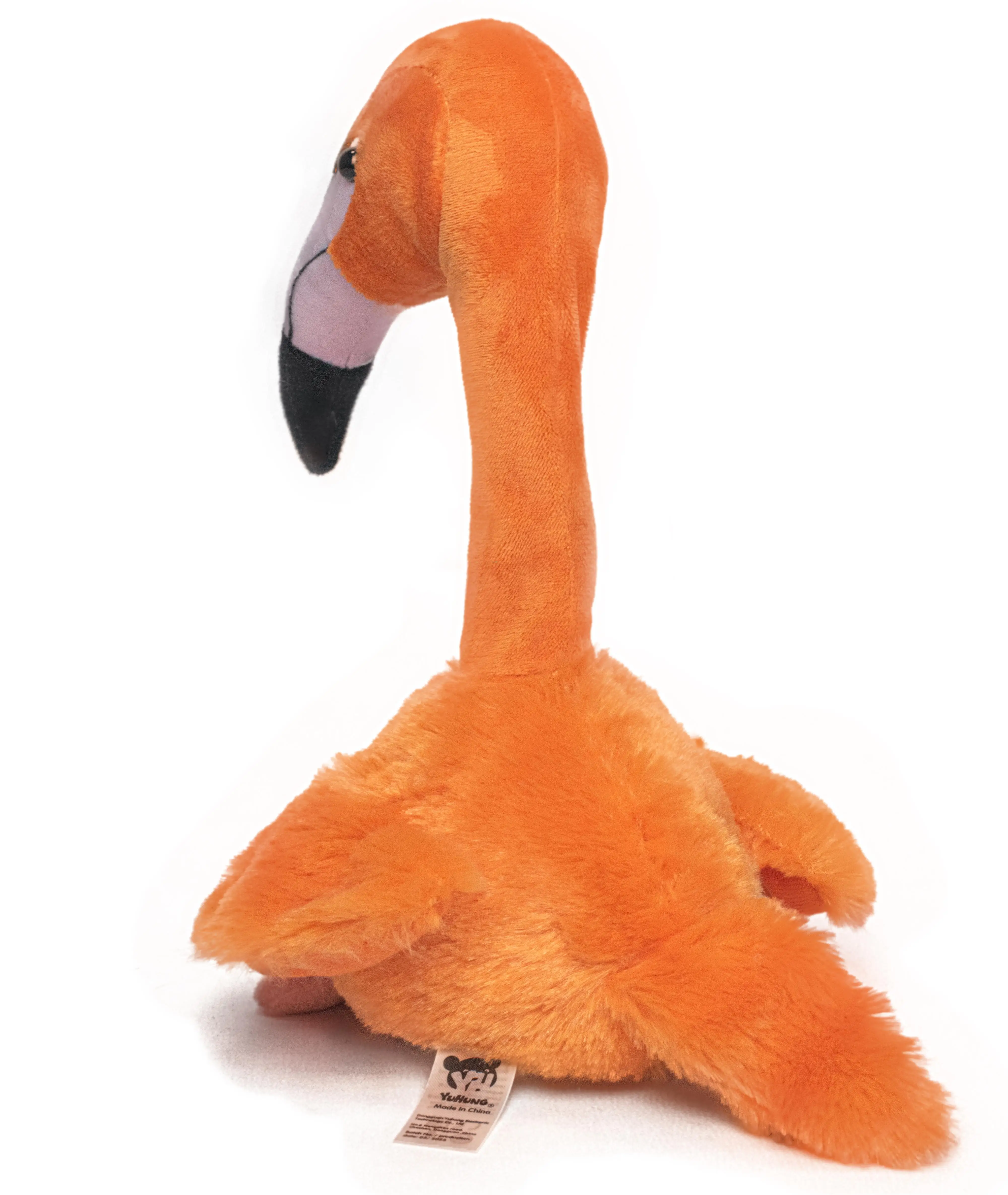 Factory Wholesale Orange Flamingo Toy Plush Animal  Ostrich Stuffed Doll Funny Sliding Shaking Electric Toys Flamingo