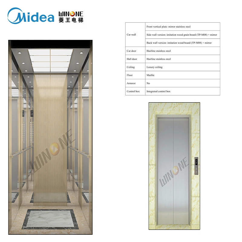  Midea Winone 450 кг гидравлический пассажирский лифт для небольших