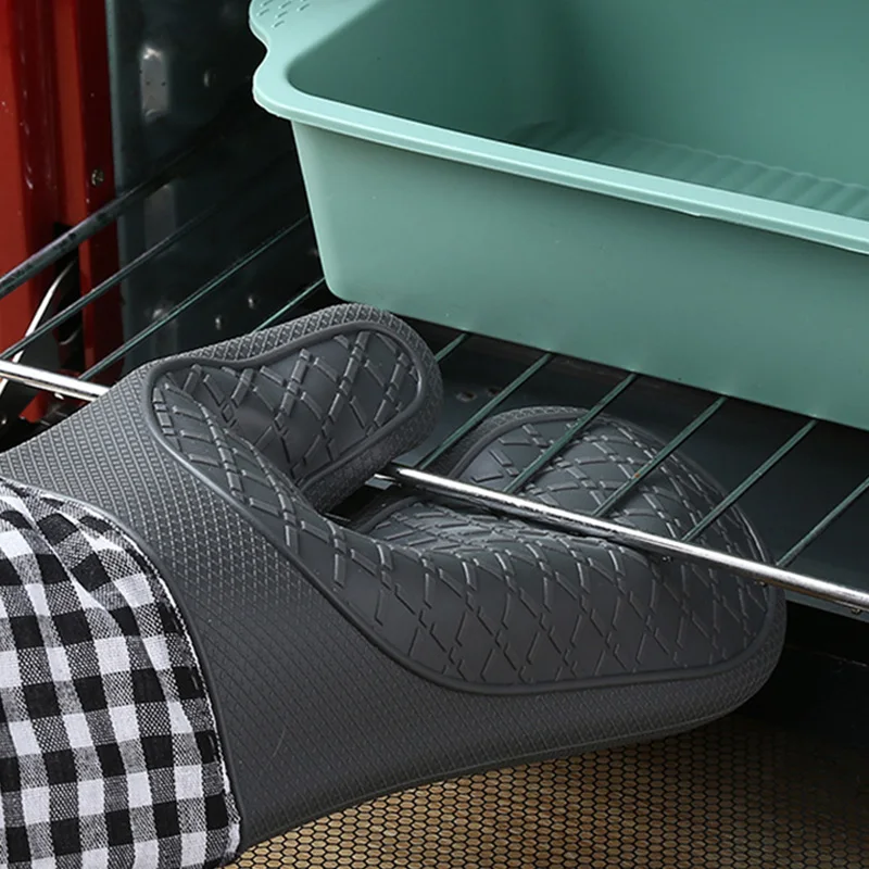 К высоким температурам противоскользящая ткань силиконовые термостойкие перчатки для выпечки