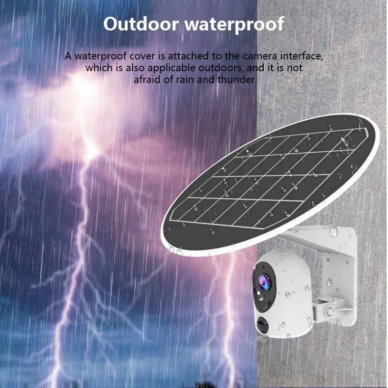 Ptz Wireless Courtyard Garden Camera Solar Charging Wifi Network Night Vision Outdoor Solar Cctv Security Camera
