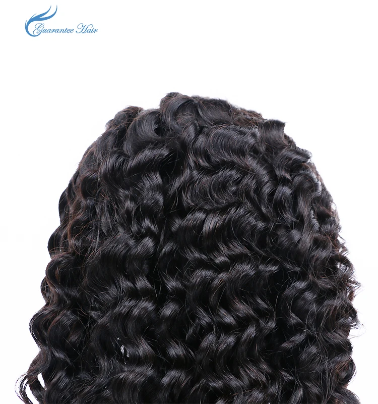 
Overseas Factory Price wholesale #1b natural color deep wave curly half lace wig frontal wig 