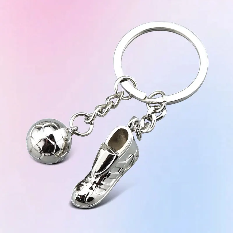 2024 3D Metal Small gifts car pendants Creative football shoes sneakers keychain new football keychain