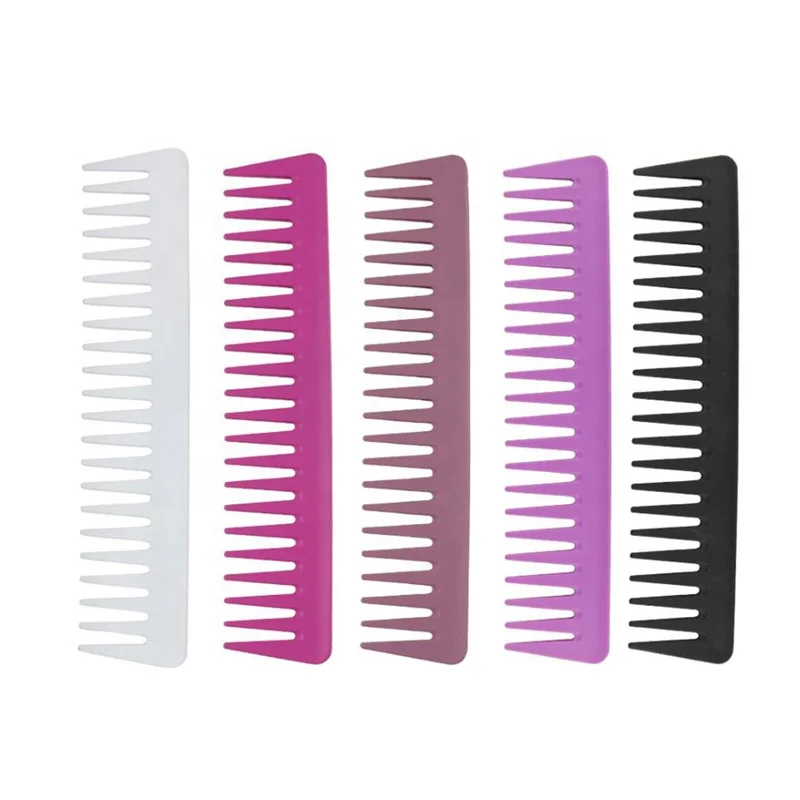 Manufacturer hairdressing anti static carbon hair comb black wide tooth plastic hair comb with no handle