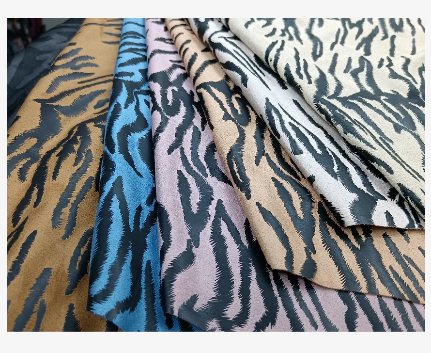 zebra foiled 100%polyester recyele weft knitted suede breakable dark materials clothing for garment sandvik materials technology