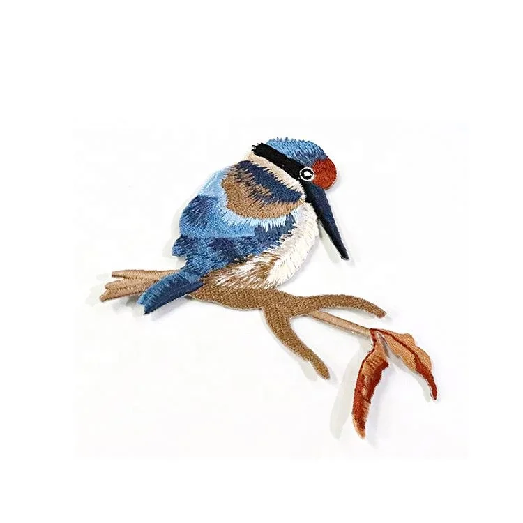 Wholesale Western Bird Embroidery Patches Fabric Shirt Sweatpants Logo Hat Iron on Patches for Badge