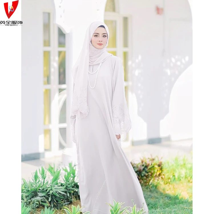 wholesale 2023 Fashion girl Islamic Clothing women white abaya dubai woman eid dresses for h ejab muslim and hijab