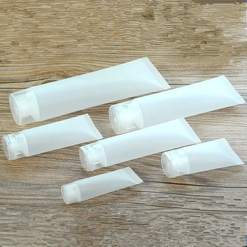 100pcs/lot 5g 10g 15g 30g 50g 100g Face & Hand Cream Hose Sample Empty Liquid Cosmetic Hoses Frosted Hose Facial Cleanser Tube