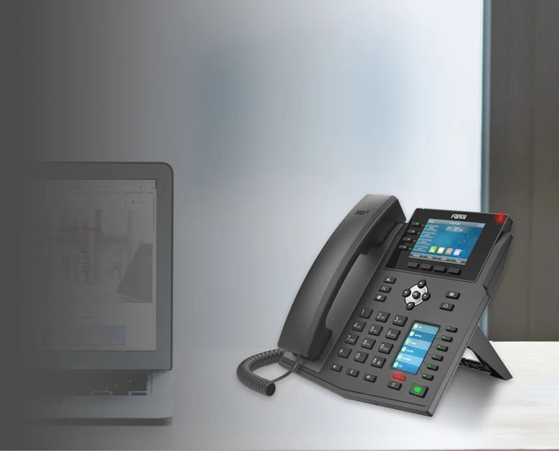 Dubal большой цветной экран 16 SIP линий Fanvil X5U высококлассный IP-телефон с Gigabit и PoE