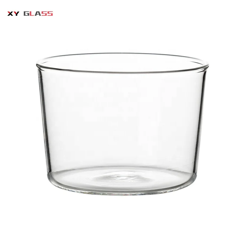 simple design classical clear borosilicate glass serving dessert matcha bowl