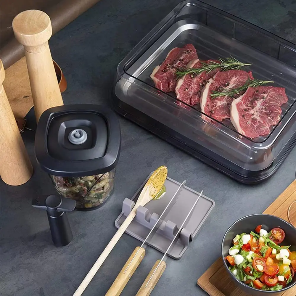 Kitchen Heat Resistant Spoon Rest Ladle Utensil Holder Silicone Utensil Rest With Drip Pad For Multiple Utensils