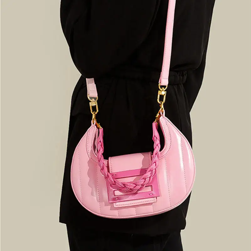 2023 Fashion Luxury Pu Leather Half Moon Purse And Handbag Hobo Bags Women Shoulder Hand Bag