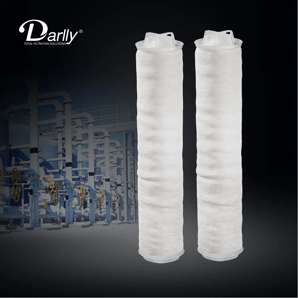 China wholesale Price GF/ PP Pleated Filter 1 Micron 40' 60' Filter Cartridge For Industry Filtration High Flow Water Filter