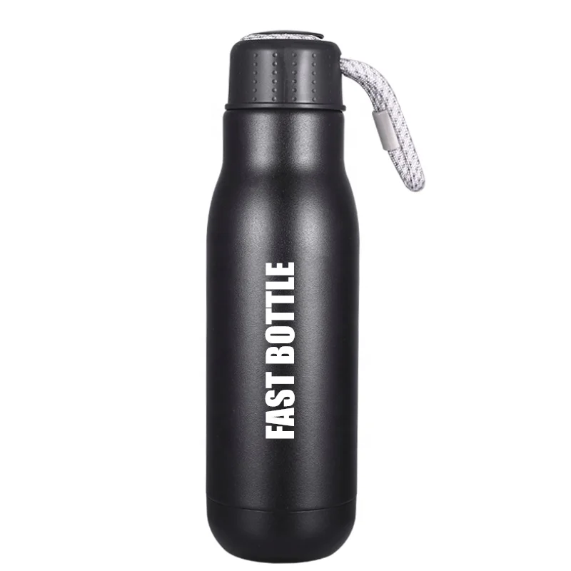 Leak-Proof & Spill Proof 18oz Double-Walled Vacuum Insulated Sports Flask Stainless Steel Water Bottle with Large Mouth Opening