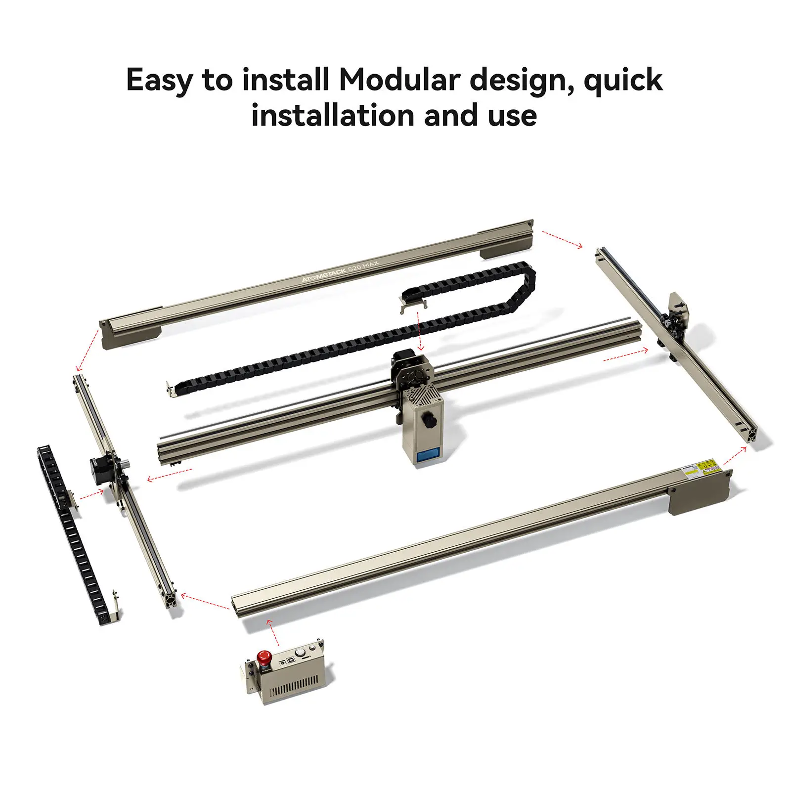 ATOMSTACK S20 MAX 130W Plastic MDF Wood Plywood Metal Portable Mini Laser Engraving Cutting Machine