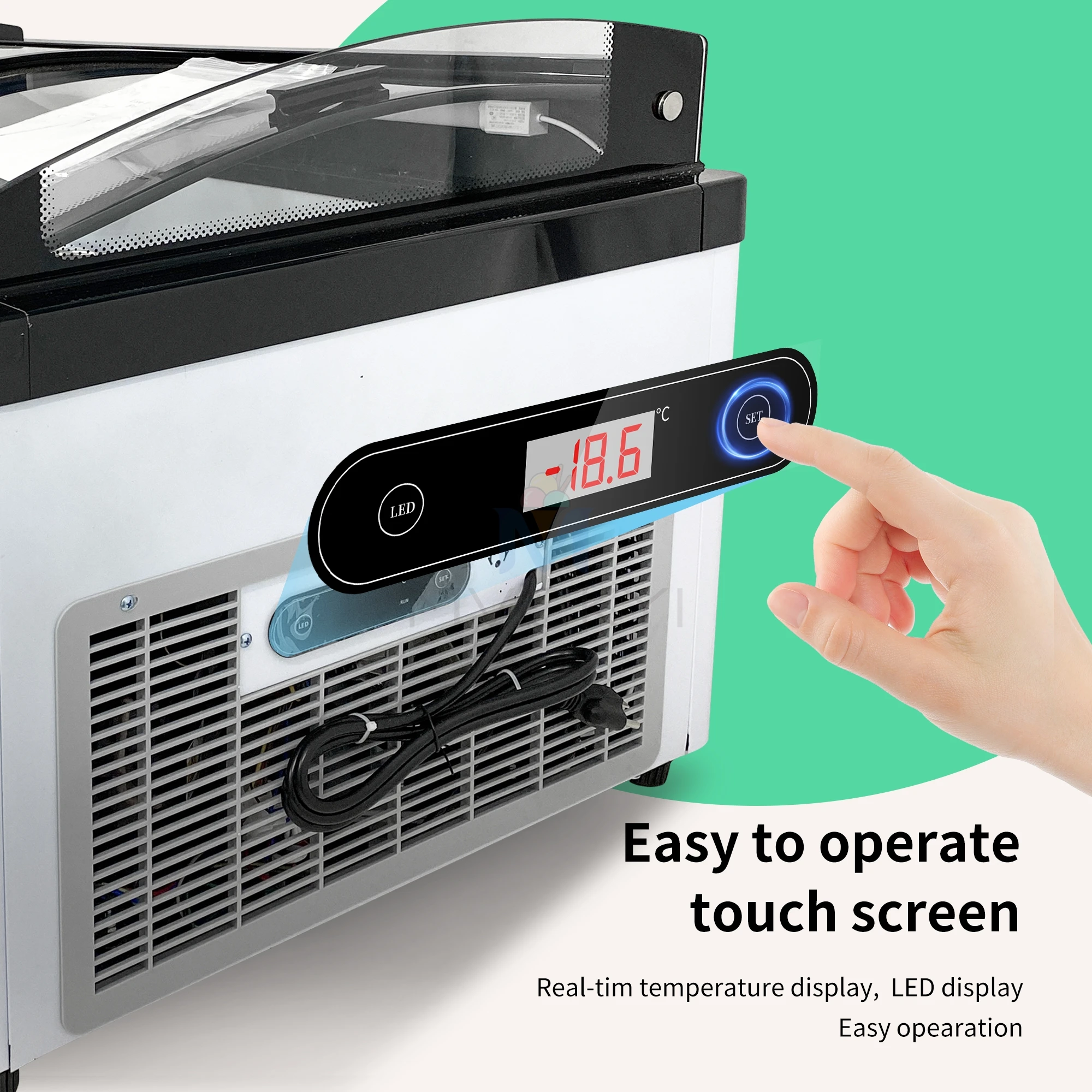 Mvckyi Small Display Refrigerators Counter Top Showcase Mini Ice Cream Display Freezer