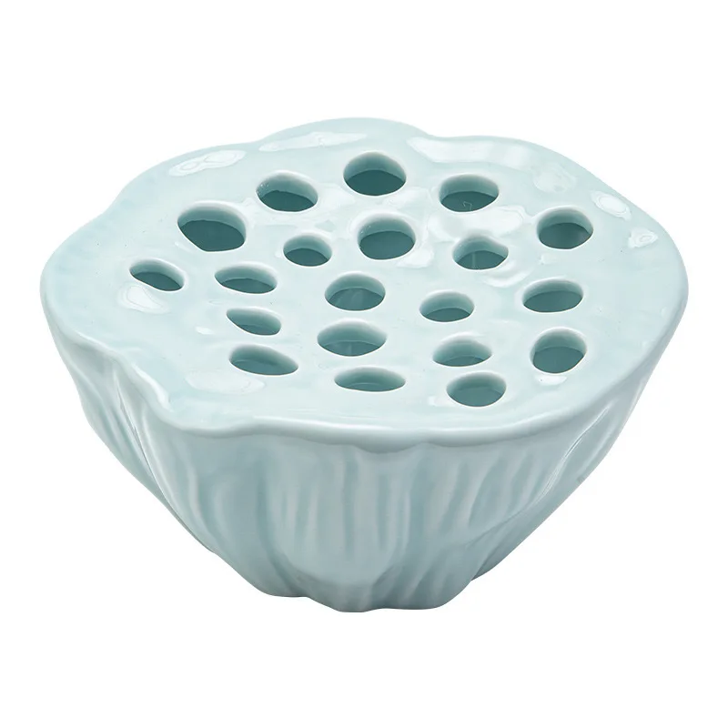 Ceramic frog Flower Arrangement Ceramic Celadon Vase Flower Pot Chinese Style Tea Mat Tea Table