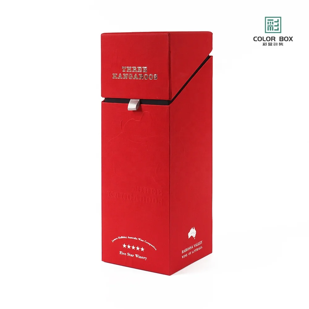 Red senior clamshell gift box Wine box custom wine drinks holiday gift packaging mass customization