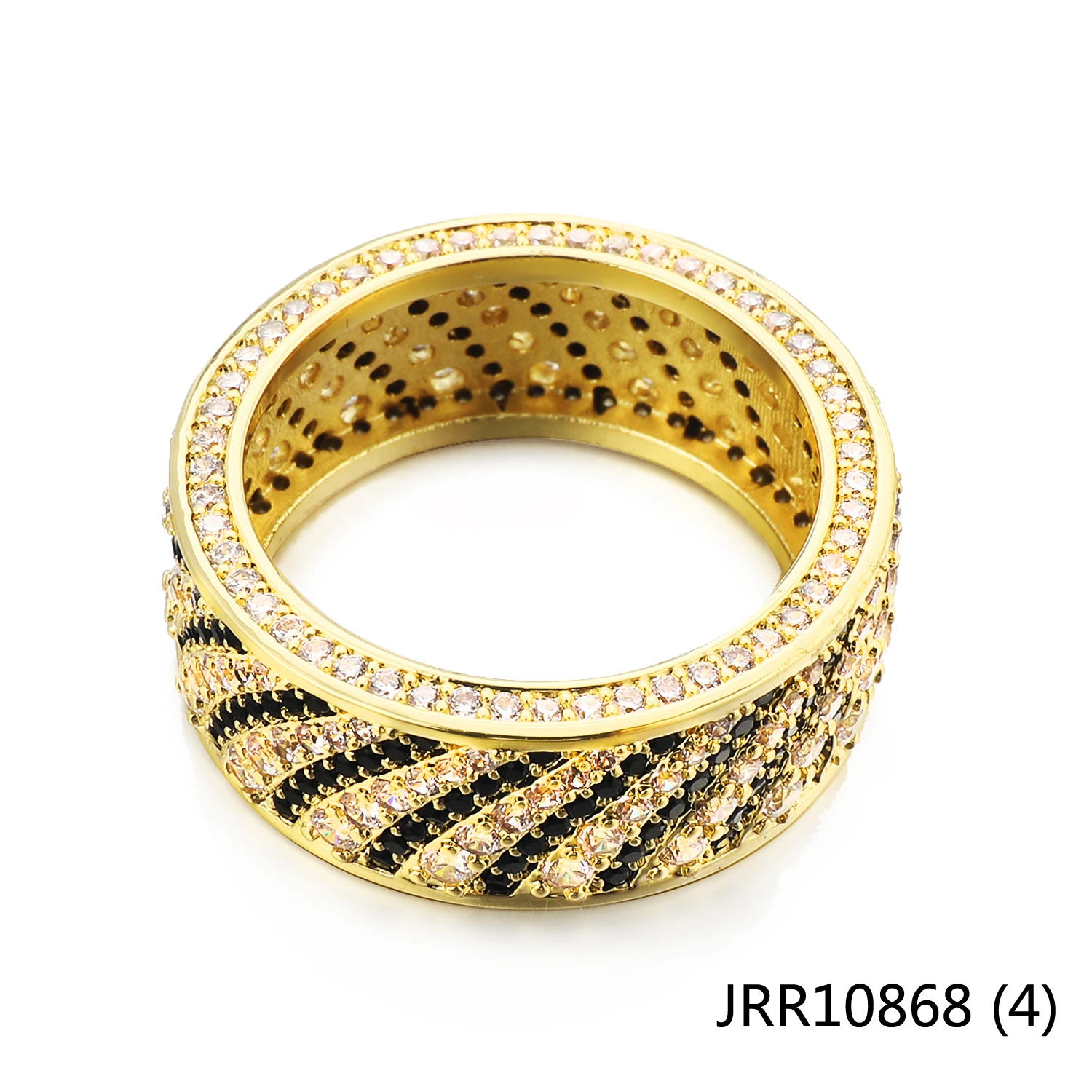 Jasen Luxury Design Silver 925 Zircon Black Topaz Stone Jewelry Men Wedding Band Ring