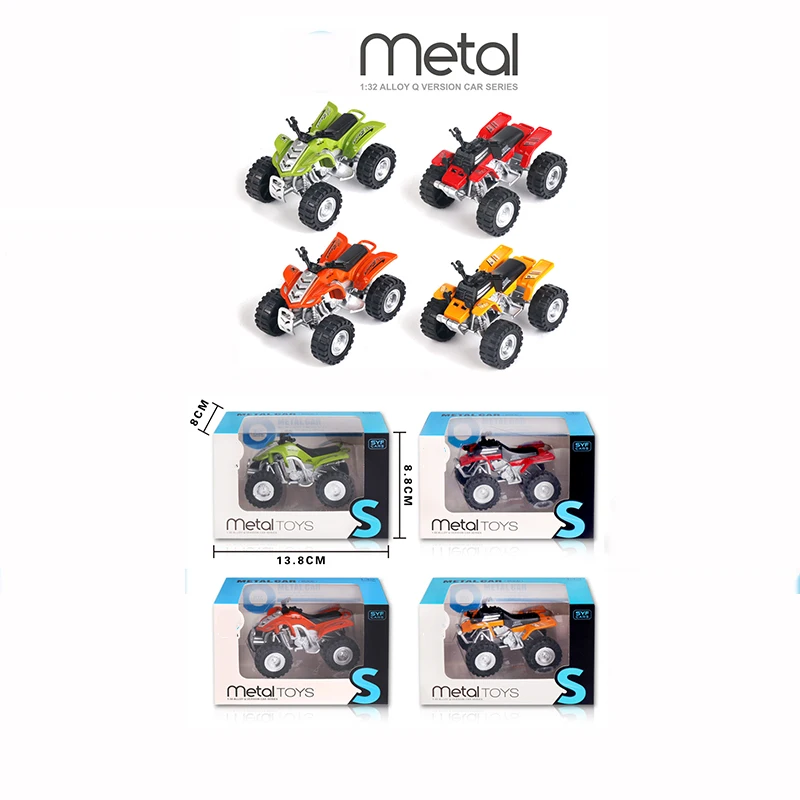 New Design Children Four Wheel Drive Off Road Return Stunt ATV Motorcycle Diecast Pull Back Friction Cars Toys For Boys