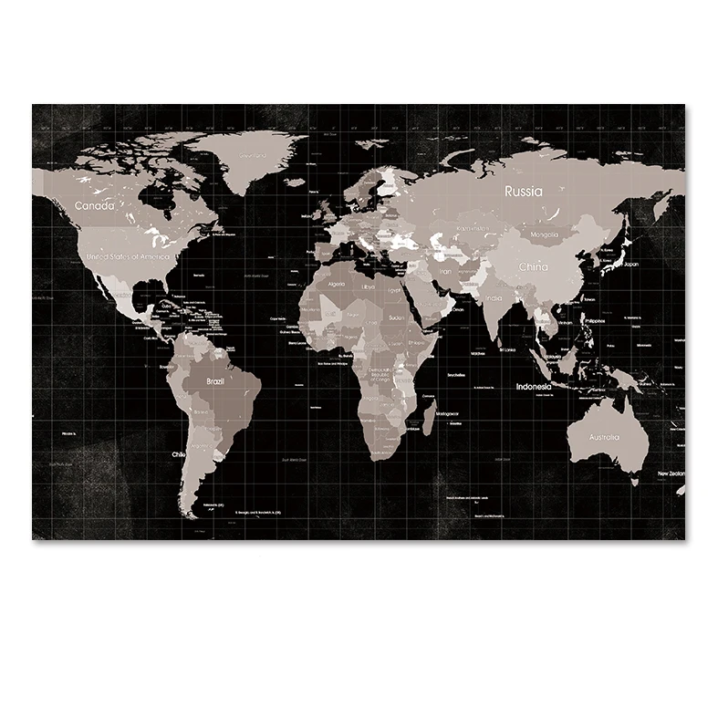 modern abstract gold foil world map Hand Painted For livingroom Home Decoration Paintings