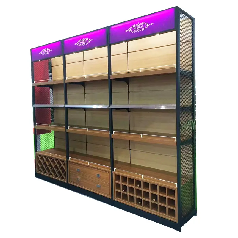 750kg Stainless Steel Display Rack Cheap Store Shelving Wood Shelves for Shops