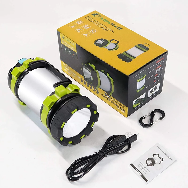 Custom powerful multi-scene use outdoor camping accessories LED hand lamp fishing adventure night