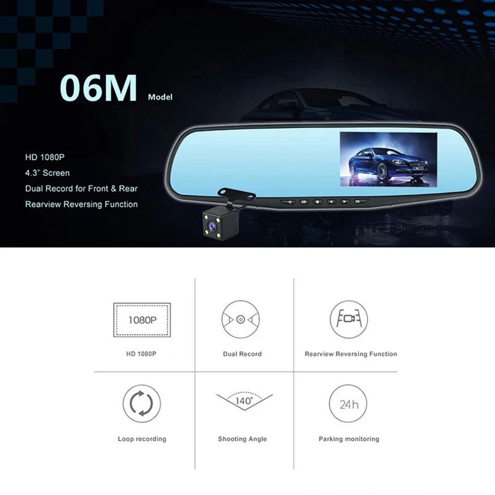 Низкий минимальный заказ автомобильный Wi-Fi Двойной Oem Full Hd передний и задний Автомобильный регистратор зеркало камера GPS